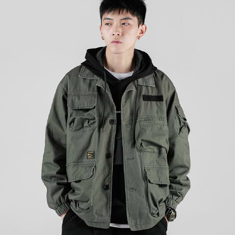 2022 autumn pocket super hot tooling coat fashion casual men's loose retro Japanese jacket M-5XL ► Photo 1/6