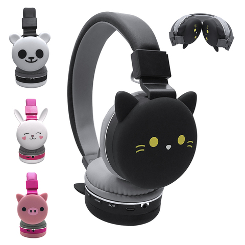 Buy Online Wireless Cat Ear Headphones Bluetooth Young People Kids Foldable Stereo Headset 3 5mm Plug With Mic Fm Radio Alitools