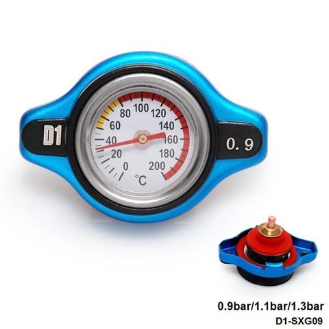 D1 SPEC Thermostatic Gauge Radiator Cap 0.9bar/1.1bar/1.3bar  Small Head Blue Cover D1-SXG09 ► Photo 1/6