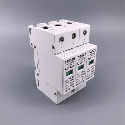 AC SPD 3P 20KA~40KA 275V  House Surge Protector protection Protective Low-voltage  Arrester Device ► Photo 1/6