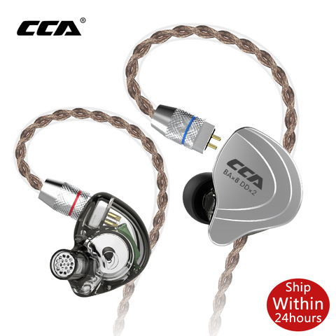 CCA C10 4ba+1dd Hybrid In Ear Earphone Hifi Dj Monito Running Sports earpiece 5 Drive Unit Headset Noise Cancelling Earbuds C12 ► Photo 1/6