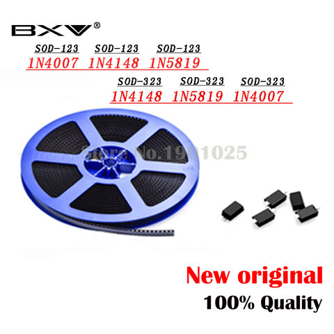 100pcs SMD diode 0805 SOD-123 1N5819 1N4007 1N4148 SOD123 SOD-323 1206 1N4148WS 1N5819WS B5819WS SOD323 In Store ► Photo 1/3