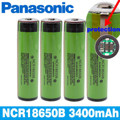 Panasonic 100%Original Protected 18650 NCR18650B Rechargeable Li-ion battery 3.7V With PCB 3400mAh For Flashlight batteries use ► Photo 1/6