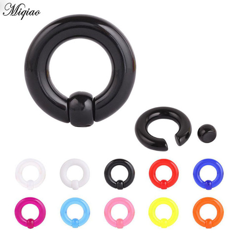 Miqiao 1pcs Acrylic Ear Tunnel Plug Expander 2-8mm Guages BCR Big Large Size Giant Captive Bead Ring Nose Ring Piercing Jewelry ► Photo 1/6