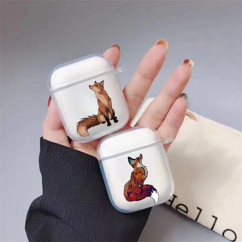 Anime funny foxs lovely cute Soft Silicone transparent Case For Apple airpods Cases 1 2 Clear in Earphone Fundas Coque ► Photo 1/6