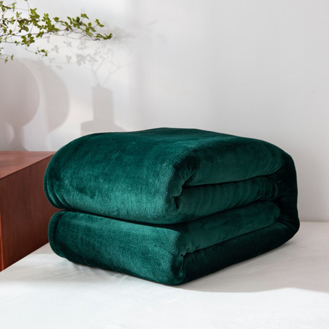 Solid color flannel blanket dark green fleece blandets black throw grey bed linen sheet blue bedspreads home textile 150*200cm ► Photo 1/6
