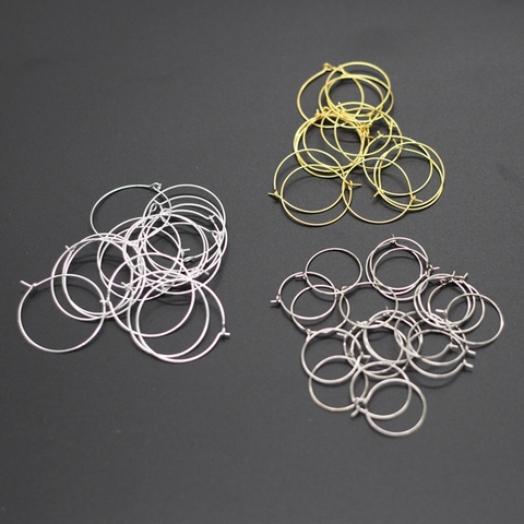 Earring Hoop Wine Glass Ring For Women Round Circle Alloy Jewelry Party Decoration Drink Markers DIY Silver Gold Charms 100Pcs ► Photo 1/6