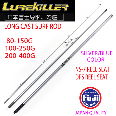Lurekiller Japan Full Fuji Surf Rod 4.20M 46T Carbon 3 Sections 80-150G/100-250G/200-400G Surf casting rods Fishing Rod ► Photo 1/6
