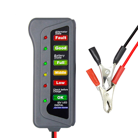 12V Automotive Car Battery Tester LCD Digital Test Analyzer Auto System Analyzer Alternator Cranking Check ► Photo 1/5