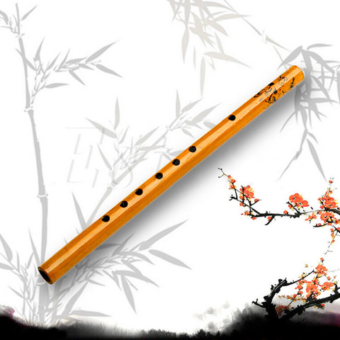 6 Holes Bamboo Flute Vertical Flute Clarinet Student Musical Instrument Chinese Traditional Wooden Color IRIN ► Photo 1/6