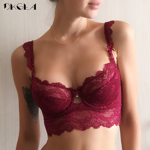 Women Sexy Push Up Deep V Ultrathin Underwire Padded Lace