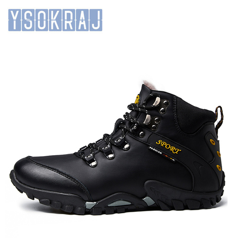2022 Brand Men Hiking Shoes Waterproof Tactical Boots Outdoor Climbing Sneaker Winter Warm Trekking shoe High-top Plus Velvet ► Photo 1/6