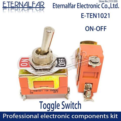 High end Quality Silver Contact E-TEN1021 SPST 12MM 15A 250V AC ON-OFF 2Pin Reset Rocker Toggle Slide Switch Waterproof Boott ► Photo 1/5