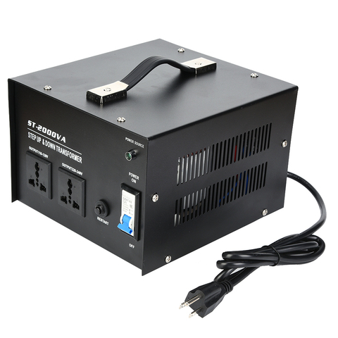 2000W AC Voltage Converter 110V to 220V Single Phase Power Transformer with Circuit Breaker Overload Protection US Plug ► Photo 1/1