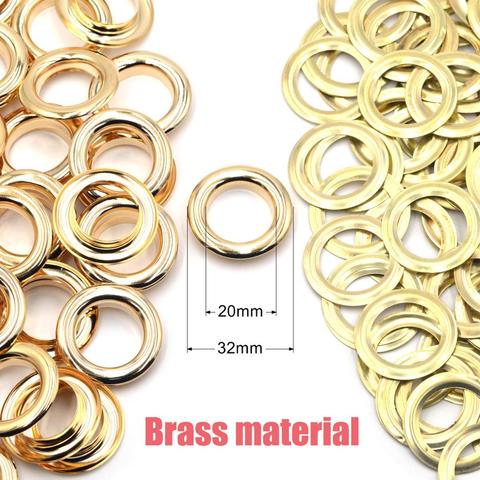 KALASO 10sets 20mm Pure Brass Material Big Size Gold Grommet Eyelet With Washer Fit Leather DIY Craft Shoes Belt Cap ► Photo 1/6