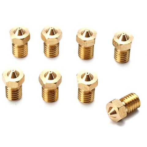 3D printer Store V6 Brass Nozzle For 3mm 0.2/0.25/0.3/0.4/0.5/0.6/0.8/1.0/1.2mm Filament Nozzle Extruder Print Hea ► Photo 1/3