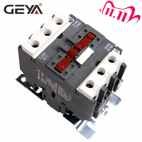 GEYA CJX2-4011 5011 6511 Industrial Magnetic Contactor 3 Phase40A 50A 65A Din Rail Telemecanique Contactor AC 220V or 380V ► Photo 1/6
