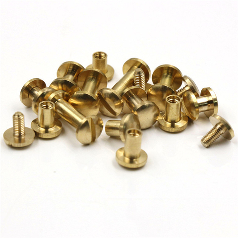 High quality solid brass material leather craft screws rivet set 8mm diameter ► Photo 1/2