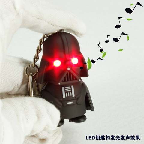 Star Wars Black Samurai Darth Vader Key Chain Creative Luminescent Key Ring with Light Cute Collection Children Surprise Gift ► Photo 1/5