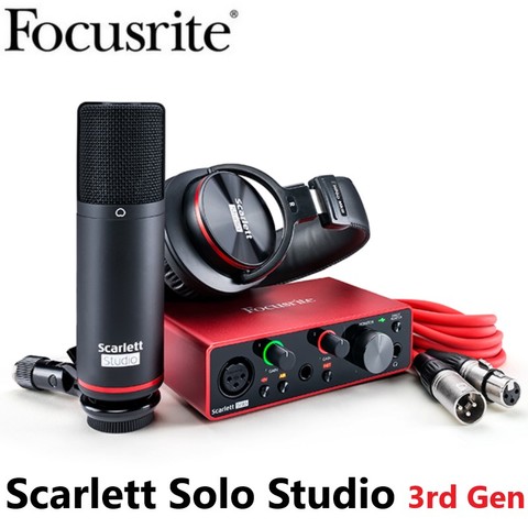 Focusrite Scarlett Solo Studio 3rd Gen recording sound card pack 2 input/2 out USB audio interface with Condenser Mic&Headphone ► Photo 1/6