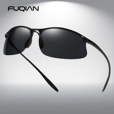 FUQIAN Brand New Sports Polarized Sunglasses Men Women Vintage Reimless Glasses TR90 Light Weight Driving Eyewear UV400 ► Photo 1/6