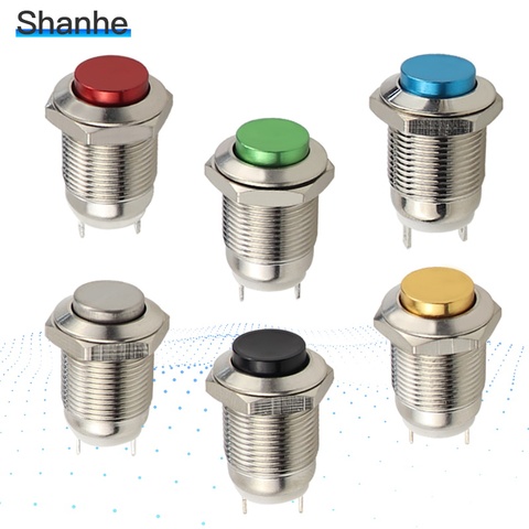 12mm Waterproof Momentary High Round Metal Push Button Switch Car Start Horn Speaker Bell Automatic Reset 12mm metal switch ► Photo 1/6