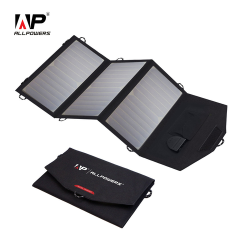 ALLPOWERS 18V 21W Solar Charger Panel Waterproof Foldable Solar Power Bank for 12v Car Battery Mobile Phone Outdoor Hiking ► Photo 1/6
