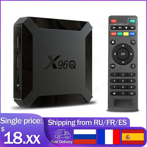 X96Q Allwinner H313 Quad Android 10.0 TV Box Core Support 4K 3D Voice Control Set Top Box 2GB Media Player X96 Mini Smart TV Box ► Photo 1/6