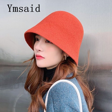 Winter Hats For Women Casual Short Brim Floppy Warm Wool Cloche Hat Elegant Lady Street Hat Temperament Wild Fisherman Hat ► Photo 1/6