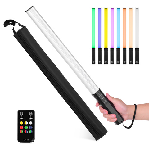 RGB Handheld LED Light Wand Rechargeable Photography Light Stick 10 Lighting Modes 12 Brightness Levels 1000 Lumens 3200-5600K ► Photo 1/6
