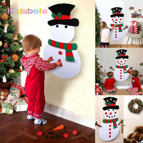 DIY Felt Christmas Tree Kids Toys For Children Kindergarten Crafts Snowman Educational Toys Decoration Best Gifts For Children ► Photo 1/6