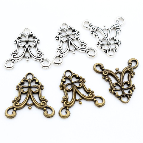 30pcs/lot Antique Silver Plated/Bronze Flower Butterfly Style Connector Charm Pendant DIY Jewelry Supplies for Bracelet Necklace ► Photo 1/5