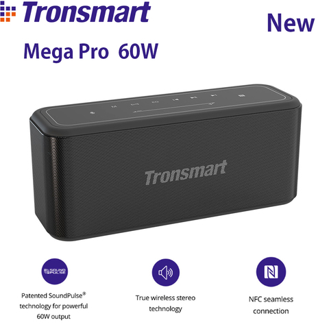 Tronsmart Mega Pro Bluetooth Speaker 60W Enhanced Bass Portable Speaker TWS Column with NFC, IPX5,10Hours Playtime,Touch Panel ► Photo 1/6