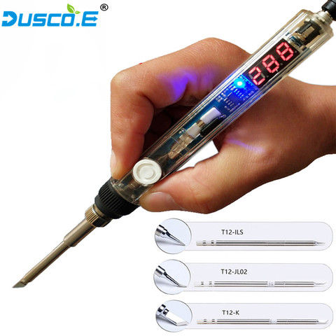 T12 Electric Soldering Iron DC 12-24V 75W Digital Display Adjustable Temperature Soldering Station DIY Handle Kit Welding Tools ► Photo 1/6