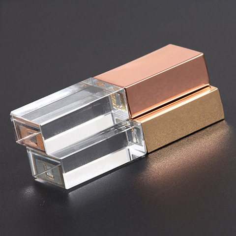 POWERONE Crystal usb sticks 3D print custom logo 4GB 16GGB 32GB 64GB usb flash pendrive transparent glass over 10pcs free logo ► Photo 1/6