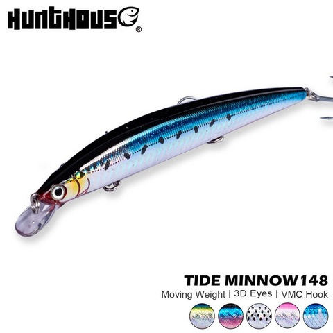 Hunthouse tide slim minnow floating 148mm 22.8g isca sea bass fishing lure wobblers hard bait leurre brochet ocean beach fish ► Photo 1/6