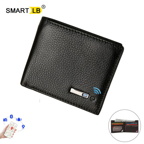 Smart Wallet Bluetooth Anti-lost Genuine Leather Men wallets Soft Leather High Quality Business Purse Male Luxury Men's Wallet ► Photo 1/6