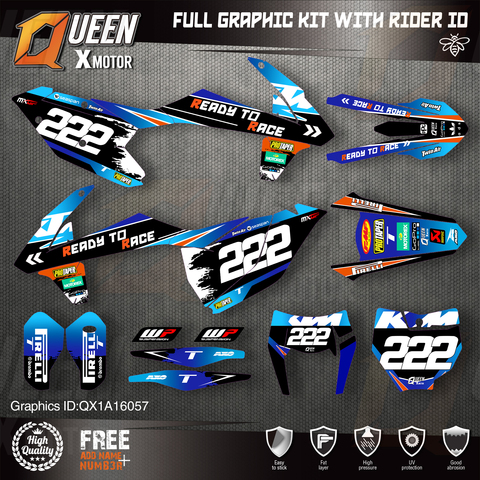 QUEEN X MOTOR Custom Team Graphics Decals 3M Stickers Kit For KTM 2016 2017 2022 SX SXF , 2017 2022 EXC XC-W EXC-F 057 ► Photo 1/6