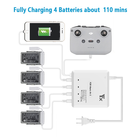 Mavic Air 2 Battery Charging Hub Intelligent Quick Charger for DJI