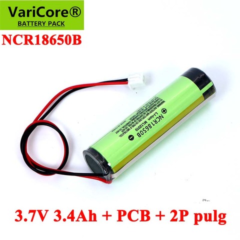 3.7V 3.4Ah 18650 NCR18650B 3400mAh Rechargeable Li-lon battery with PCB +2P pulg For Electric toys Nail lamp batteries ► Photo 1/5