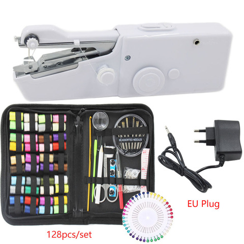 Portable Handheld Sewing Machines Kit Stitch Sew Needlework Cordless Clothes Fabrics Electric Sewing Machine with 128PCS Sewing ► Photo 1/6