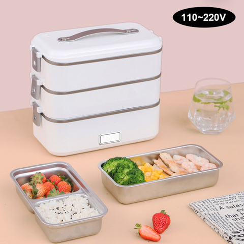 110~220V Lunch Box Food Container Portable Electric Heating Insulation Dinnerware Food Storage Container Bento Lunch Box ► Photo 1/6