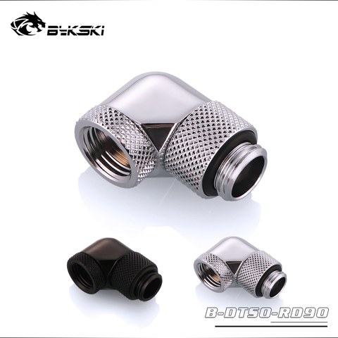 BYKSKI Acrylic Tube Fitting G1/4'' Thread 90 Degree Rotary Fitting Adapter Rotating 360 Degrees Rotary Water Cooling Accessories ► Photo 1/6