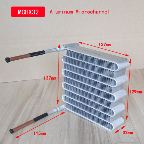 PURSWAVE MCHX32 Mini Microchannel condenser heat exchanger evaporator 600W nominal capacity for mini refrigeration ► Photo 1/6