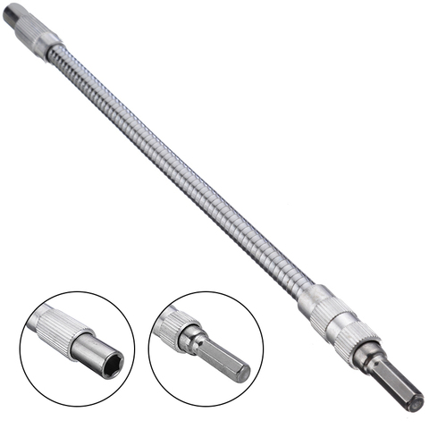 1/4 inch 30cm Hex Shank Flexible Hose Screwdriver Flex Extension Bar Holder Socket Screw Driver Tools Silver ► Photo 1/6