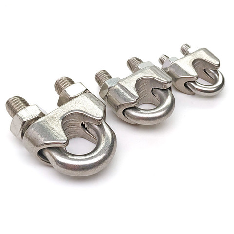 304 Stainless Steel Wire Rope Clips U Shape Cable Wire Rope Clip Clamp M2 for 2mm Thickness Steel Rope Multi-spec M4 M5 M6 M8 ► Photo 1/6