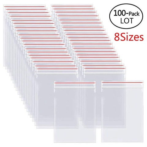 100/300/500Pcs/Pack Resealable Plastic Zip Lock Bags Clear Poly Zip lock Bag Food Storage Reclosable Vacuum Fresh Organize Bag ► Photo 1/6