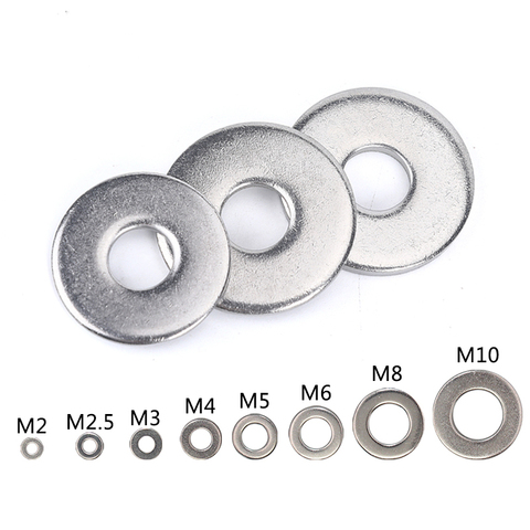 100pcs/50PCS DIN125 M1.6 M2 M2.5 M3 M3.5 M4 M5 M6 M8M10 M12 M14 M16-M30 304 Stainless Steel Flat Washer Plain Washer Flat gasket ► Photo 1/6