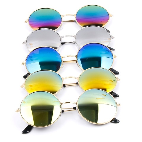 1PC Retro Vintage Round Mirrored Sunglasses Eyewear Outdoor Sports Glasses Metal Frame Classic Sun Glasses Eyewear Driving UV400 ► Photo 1/6