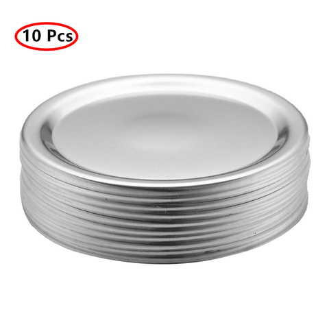 10 Regular Mouth Mason Jars Split-Type Lids Leak Proof Non Splash Sealing Caps Stainless Steel Metal Drinking Jar Canning Covers ► Photo 1/6